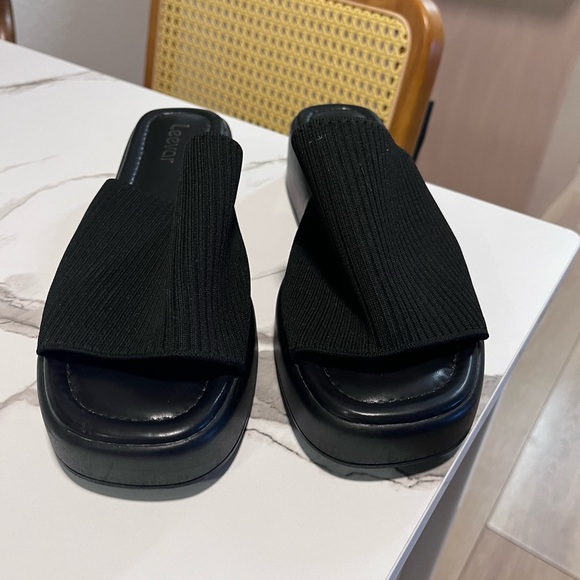 Black Ribbed Mules - Picture 6 of 6